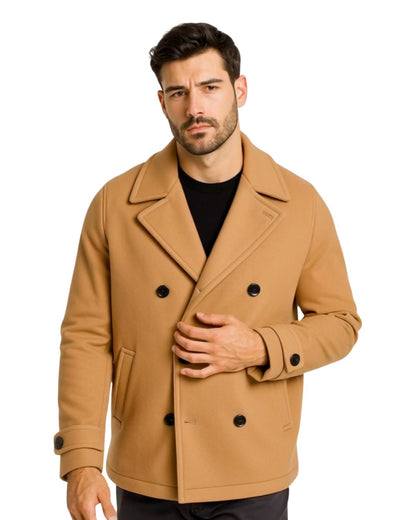 Miesten Double-Breasted Villakangas Peacoat