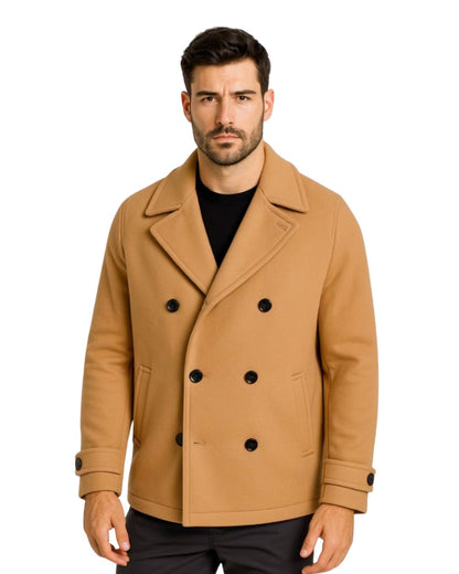 Miesten Double-Breasted Villakangas Peacoat