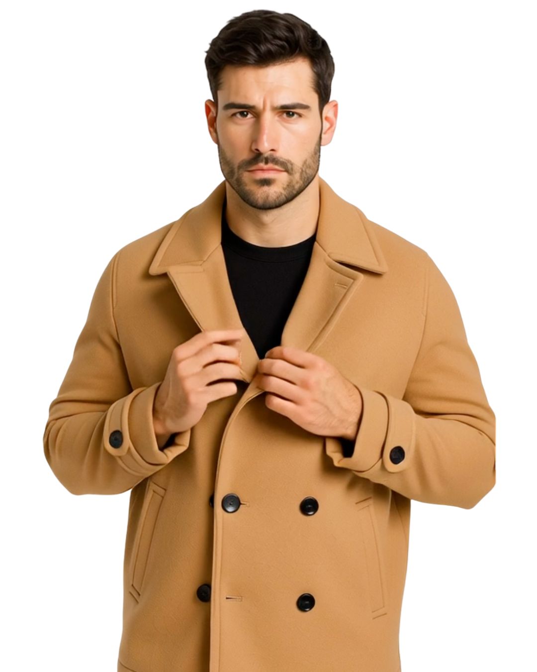 Miesten Double-Breasted Villakangas Peacoat