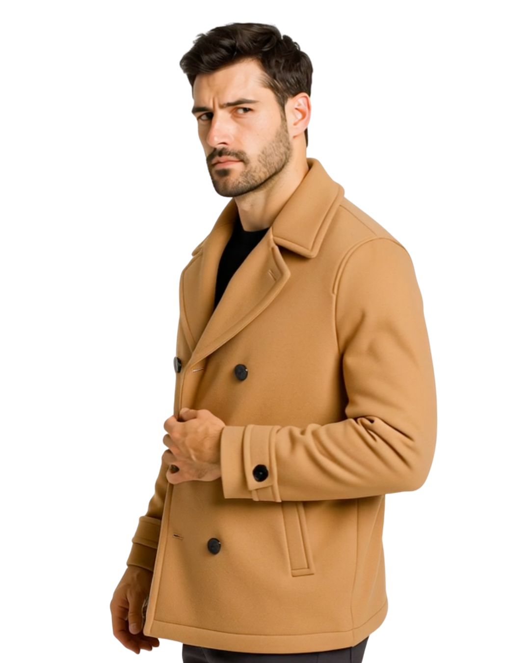 Miesten Double-Breasted Villakangas Peacoat