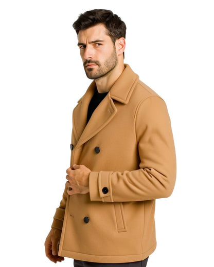 Miesten Double-Breasted Villakangas Peacoat