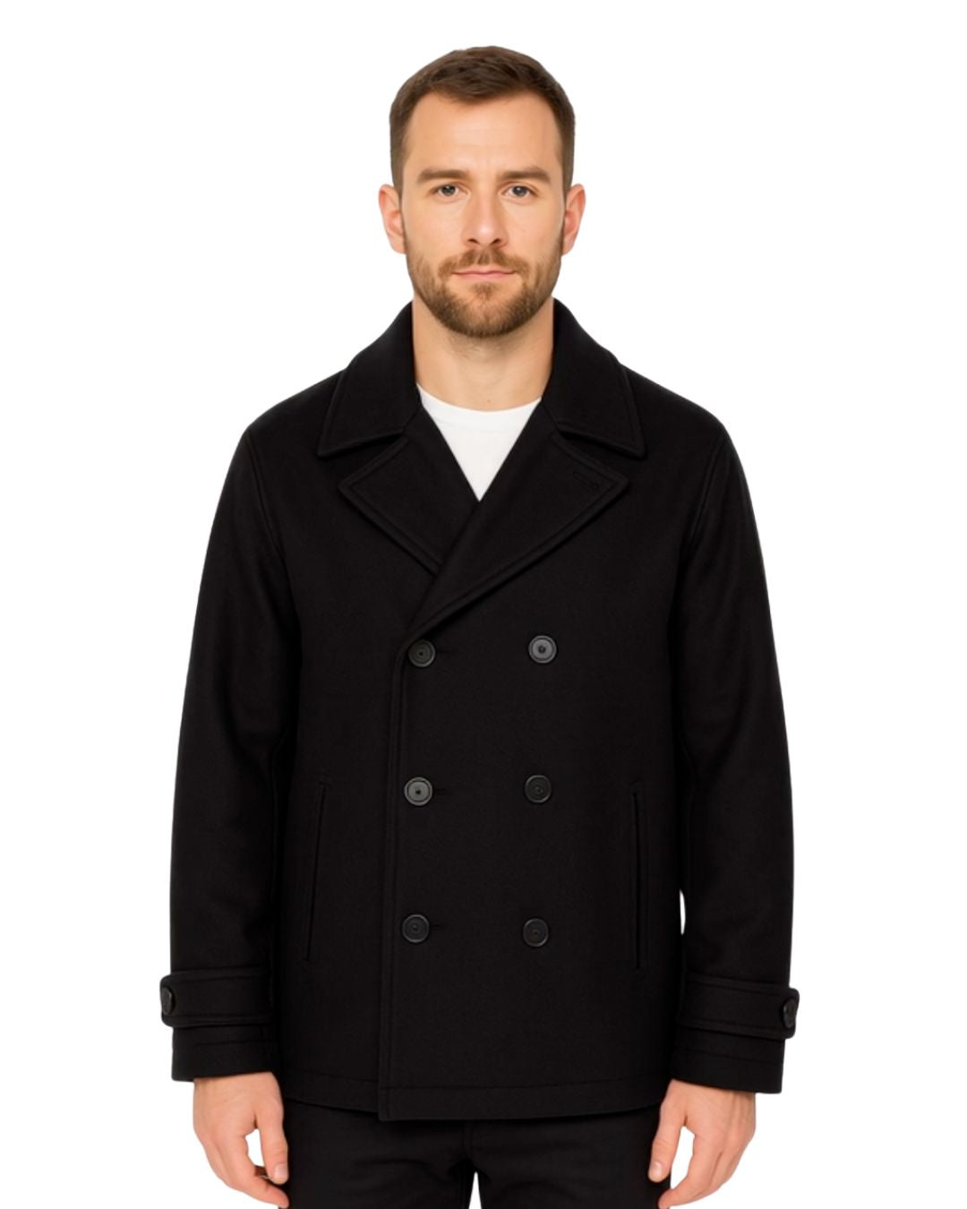 Miesten Double-Breasted Villakangas Peacoat