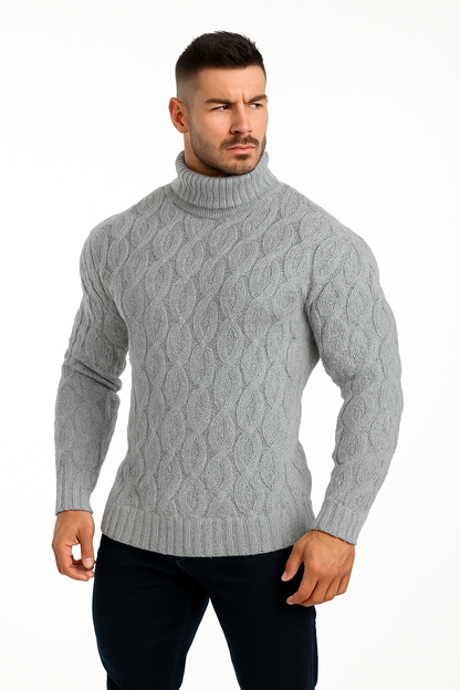 Fortis Miles - Miesten Klassinen Korkeakauluksinen Neulepusero