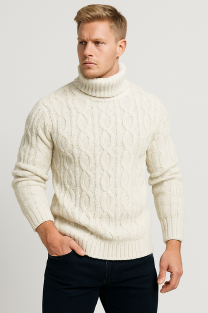 Fortis Miles - Miesten Klassinen Korkeakauluksinen Neulepusero