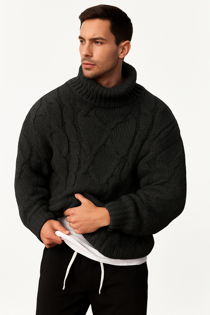 Fortis Miles - Miesten Paksu korkeakauluksinen Neulepusero