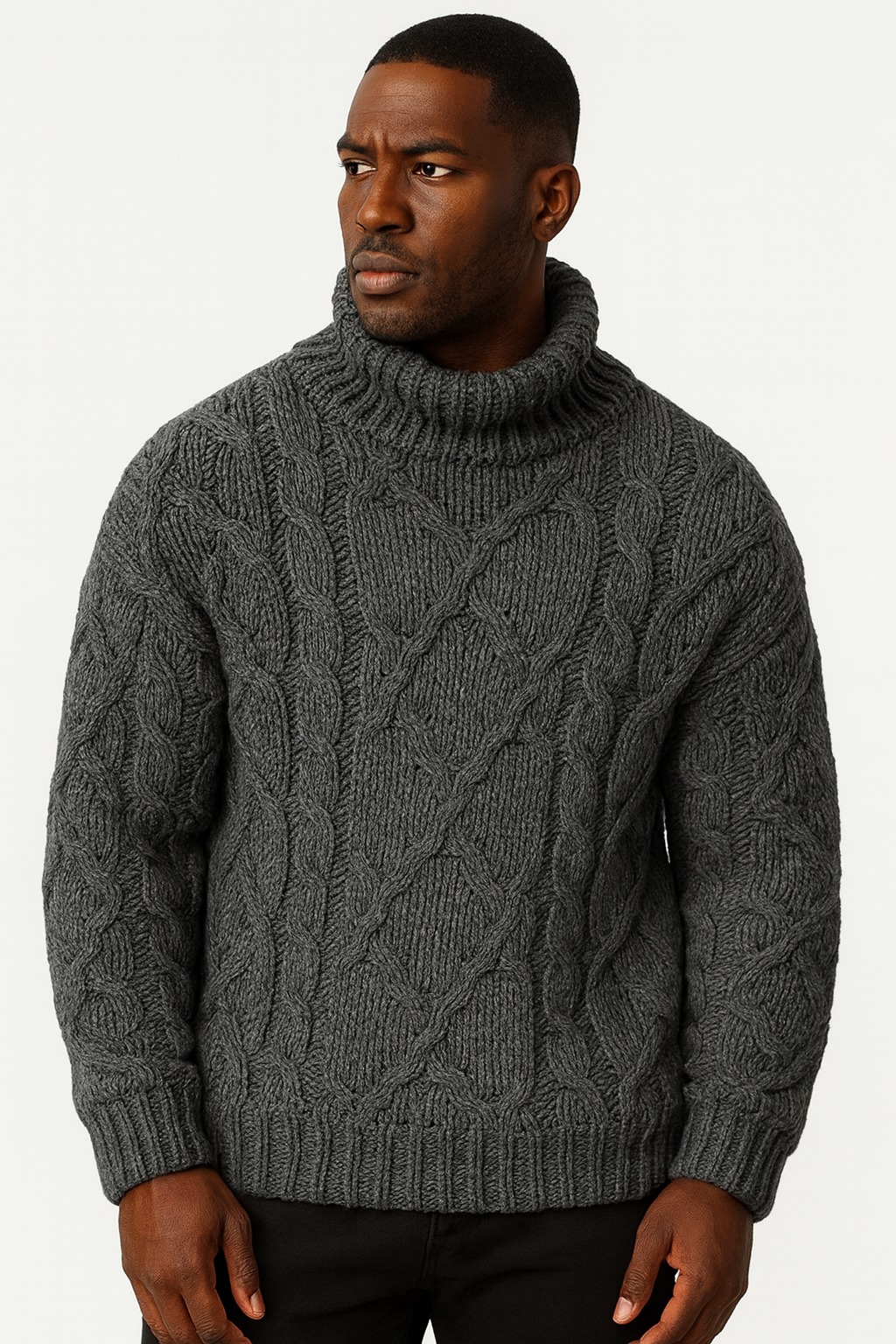 Fortis Miles - Miesten Paksu korkeakauluksinen Neulepusero