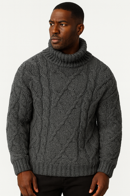 Fortis Miles - Miesten Paksu korkeakauluksinen Neulepusero