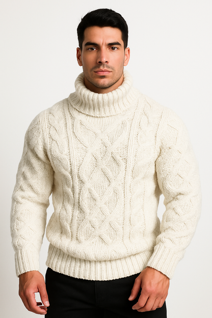 Fortis Miles - Miesten Paksu korkeakauluksinen Neulepusero