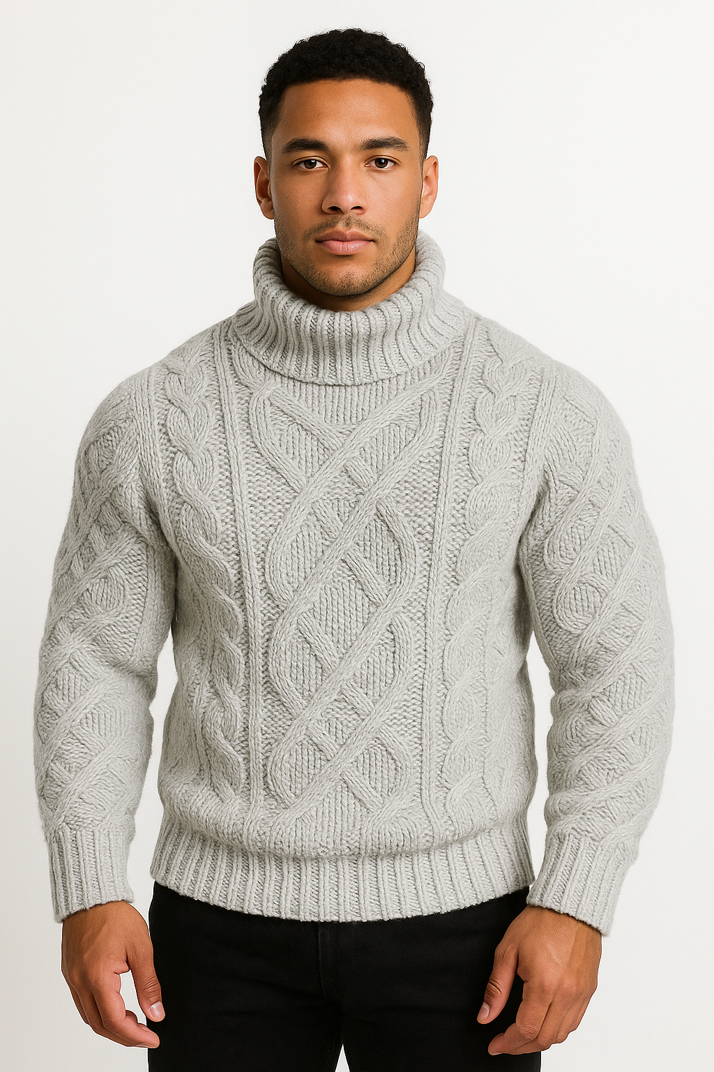 Fortis Miles - Miesten Paksu korkeakauluksinen Neulepusero