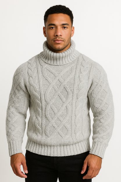 Fortis Miles - Miesten Paksu korkeakauluksinen Neulepusero