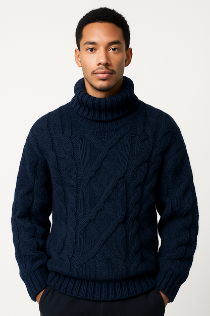 Fortis Miles - Miesten Paksu korkeakauluksinen Neulepusero